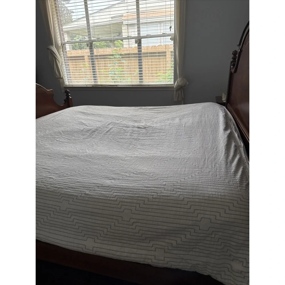 West Elm Duvet‎ Cover 92 X 88 Organic Cotton Geometric Full Queen